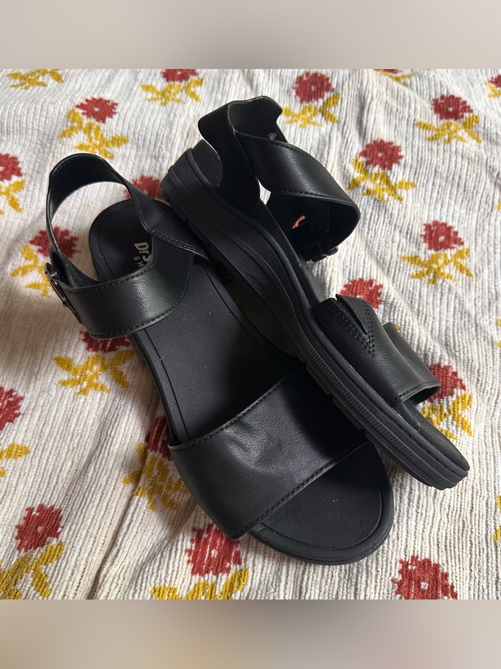 Dr. Scholls Women's Time Off Sky Sandal black 7.5 black leather strappy shoes - Picture 7 of 15
